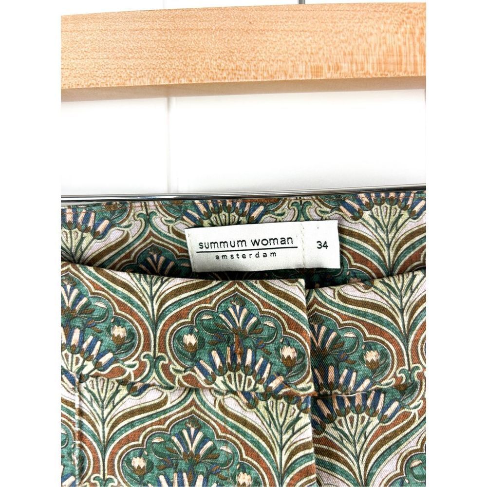 Summum Woman High Waist Slim Pant trousers art nouveau cotton stretch broek 34EU - Picture 4 of 15